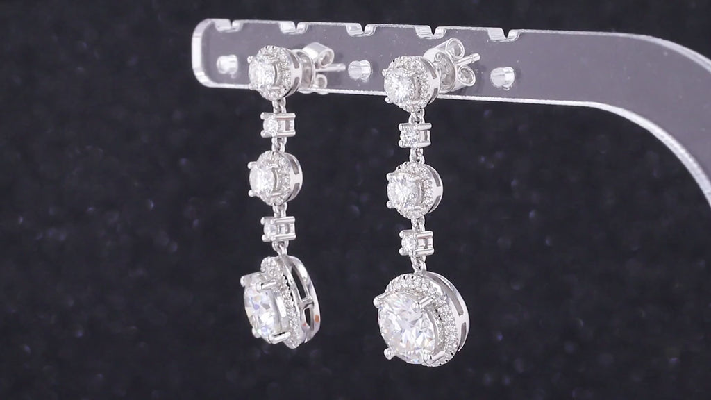 "Your Grace" Drop Earrings Colorless Moissy Moissanite